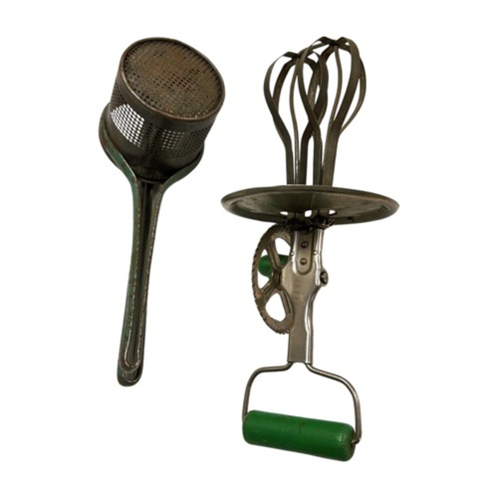 Vintage Kitchen Gadgets Beater Juicer Metal Beaten Up Decor 1940s England